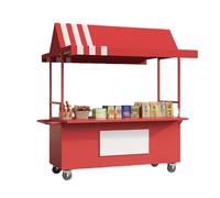 Chariot Mobile Robuste, Chariot De Stockage Grande Capacité, Idéal for Les Stands De Centres Commerciaux/Marchés Nocturnes/Rues Gastronomiques(Red,200cm/78.8in)