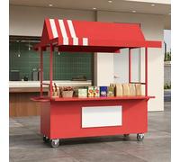 Chariot Mobile Robuste, Chariot De Stockage Grande Capacité, Idéal for Les Stands De Centres Commerciaux/Marchés Nocturnes/Rues Gastronomiques(Red,200cm/78.8in)