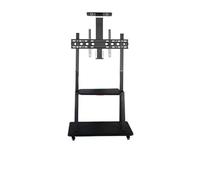Chariot Mobile TV sur Pied de 32 à 70 Pouces, Support de Machine de Diffusion en Direct Rotatif avec écran Horizontal et Vertical(Top Tray Upper tray-01)