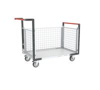 Chariot modulaire grillagé 2 dossiers + 1 ridelle plateau 1000x600 mm 250 kg - FIMM - 806724244