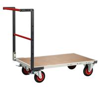 Chariot monté dossier fixe 1000 x 600 mm plateau médium roues CC 400 kg - 806722230
