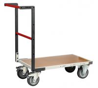 Chariot monté dossier fixe 850 x 500 mm plateau médium roues TPE 400 kg - 806721240