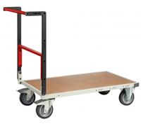 Chariot monté dossier repliable 1000 x 600 mm plateau médium roues TPE 400 kg