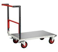 Chariot monté dossier repliable 850x500 mm plateau tôle galva roues CC 400 kg - FIMM - 806721331