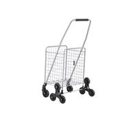 Chariot Monte Escalier de Courses Pliable 45L Avec Roulettes pour Shopping Argent