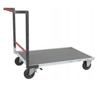 Chariot monté FLAT-PACK™ dossier fixe 1200 x 800 mm plateau tôle roues CC 400 kg - 806723330
