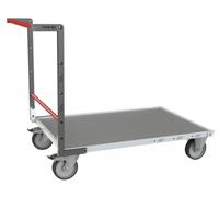 Chariot monté FLAT-PACK™ dossier fixe 1200 x 800 mm plateau tôle roues TPE 400 kg - 806723340