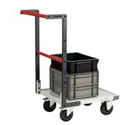 Chariot monté FLAT-PACK™ dossier fixe 550 x 500 mm plateau mélaminé roues CC 250 kg - 806720110