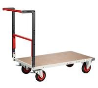 Chariot monté FLAT-PACK™ dossier repliable plateau médium roues CC 400 kg - Dimensions au choix