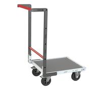 Chariot monté FLATPACK™ dossier fixe 550 x 500 mm plateau tôle roues CC 250 kg - 806720310