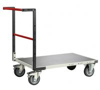 Chariot monté FLATPACK™ dossier fixe 850 x 500 mm plateau tôle roues TPE 400 kg - 806721340