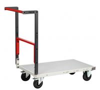 Chariot monté FLATPACK™ dossier repliable 850 x 500 mm plateau mélaminé roues CC 250 kg - 806721111