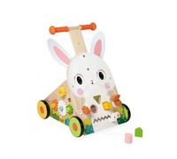 Chariot Multi-Activités Ferme - Chariot de Marche en Bois à Pousser - 9 Activités - Système Frein Breveté et Roues Silencieuses - Jouet d'Eveil pour Enfants Evolutif - Dès 12 Mois