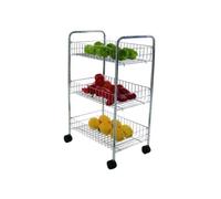 Chariot Multi-Fonctions 3 Niveaux Acier Chromé MSV