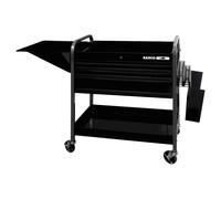 Chariot multifonction en aluminium 3 tiroirs et 2 plateaux noir 1025 x 440 x 1315/880 mm 1470KC5PC Bahco