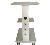 Chariot multifonction portable pour beauté/médecine/laboratoire 3 niveaux Capacité de charge 100 kg 4 roues avec frein 3 prises (110 V-220 V) 41 x 36 x 77 cm
