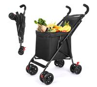 Chariot multifonctionnel pliable, Portable, Durable, léger, pour sac d'achat de marché, poussette pour animaux de compagnie, pour pique-nique Grey