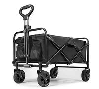 Chariot Plage Pliable, Chariot de Plage à Roulette Tout Terrain, Chariots de Transport avec Poignée Réglable pour Jardin Camping