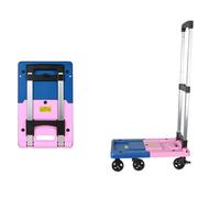 Chariot Plateforme, Chariot Pliable, avec 6 Roues en TPR, Élégant et Durable, Capacité de Charge de 250 Kg, Adapté À L'aéroport, À La Maison, Au Jardin ou Au Supermarché(Pink,Large)