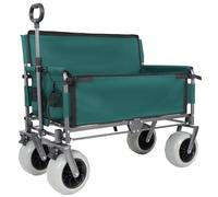 Chariot pliable 3 en 1 avec banquette d'une capacité de 227 kg, cadre en acier au carbone renforcé, espace de chargement de 180 L, parfait pour le camping, la plage, les événements en plein air et le