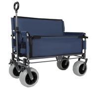 Chariot pliable 3 en 1 avec capacité de 227 kg, cadre en acier renforcé, espace de chargement de 180 l et banquette - Idéal pour le camping, la plage, les événements en plein air et le transport