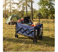 Chariot Pliable, 4 Roues Renforcées, Chariot de Jardin, Grande Capacité 150L, Extérieur, Bleu