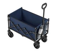 Chariot Pliable, 4 Roues Renforcées, Chariot de Jardin, Grande Capacité 180L, Extérieur, Bleu