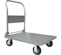Chariot pliable à main - Chariot portable avec plateforme en acier avec roues pivotantes et poignée pliable - Chariot robuste pour le transport de bagages et de marchandises Capacité de 181,4 kg