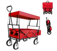 Chariot Pliable À Main Pour Transports Jardin Plage 80 Kg Max 4 Roues