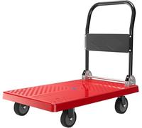 Chariot Pliable à Plateau pour la Maison connectée - Chariot Robuste à 4 Roues pour Le Transport Facile des Bagages et Colis, Plateforme en Plastique durab