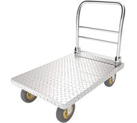 Chariot pliable à plateau robuste avec roulettes, plate-forme en acier pour un déplacement facile dans les entrepôts et les espaces utilitaires
