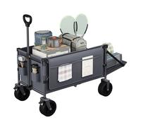 Chariot Pliable à roulettes - WOLTU Brouette de Jardin - Gris 200L - Charge de 150kg - Camping,Jardinage,Courses,Plage