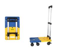 Chariot pliable avec 6 roues TPR, capacité de 250 kg, design élégant, idéal pour aéroport, maison, jardin, supermarché, jaune, taille moyenne