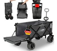 Chariot Pliable avec Frein 100kg sans Toit - Manuel, de Jardin, Transport, Plage, Camping - Buggy pour Chiens - Échelle