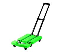 Chariot pliable avec plateforme, capacité de 150 kg, 6 roues TPR, rangement facile, parfait pour la maison, le supermarché, le camping - Chariot léger vert