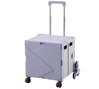 Chariot pliable avec roues d'escalier - Chariot utilitaire portable - Capacité de 70 l pour un transport et un rangement faciles