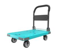 Chariot pliable avec roues silencieuses de 12,7 cm, chariot multifonction à plateau pour un transport facile, camion à plateforme portable (bleu)