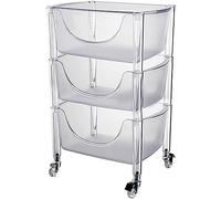 Chariot pliable avec roues universelles silencieuses - Chariot de rangement à 3 niveaux pour table basse de cuisine et utilisation en extérieur - Polyvalent et portable