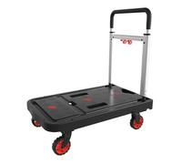 Chariot pliable avec roulettes, chariot à lit plat robuste, capacité de charge de 150 kg, utilitaire peu encombrant pour voyage, déménagement, shopping, bureau et école