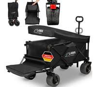 chariot pliable avec toit capacité de charge 100 kg frein roues larges chariot de plage pliable chariot à main chiens chariot de transport pliable