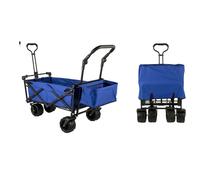 Chariot pliable, cadre en acier haute résistance, grand espace de rangement , bleu