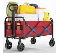Chariot Pliable Camping 220L, Chariot De Plage Tout Terrain, Charge 172kg
