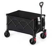 Chariot Pliable, Capacité de 150 L, Supporte Jusqu'à 150 kg, avec Poignée, 4 Roues Amovibles, Économie d’Espace, Noir d'Encre