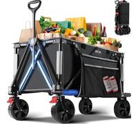 Chariot Pliable ¿ Chariot Utilitaire Pliable Robuste De Grande Capacité De 150 L Avec Poches Latérales Pour Camping, Sport, Épicerie, Pique-Nique ¿ Charge De 120,2 Kg