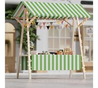 Chariot pliable en bois de 193 cm de hauteur avec roulettes, affichage mobile multifonction des ventes, couleur verte (215 x 60 x 195 cm) pour la nourriture de rue et les marchés