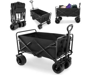 Chariot pliable hypermotion 100l tout-terrain jardin, plage, nature 120kg