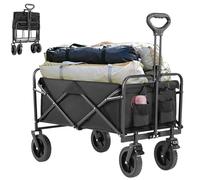 Chariot Pliable Jusqu'à 150 kg - VEVOR- Chariot de Jardin - Chariot de transport - Chariot de Plage - Noir