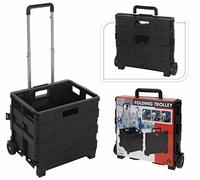 Generique Chariot pliable Home& Styling Aluminium avec caisse pliante PP 30L Noir