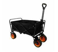 Chariot pliable multifonction en acier - MARBUENO SUMMER - 86x50x59 cm - Noir - Compartiments en filet - Roues 360°