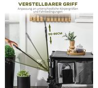 Chariot pliable Outsunny 120 kg Poignée ajustable Poignées latérales Tablette rabattable Gris foncé Transport et jardin